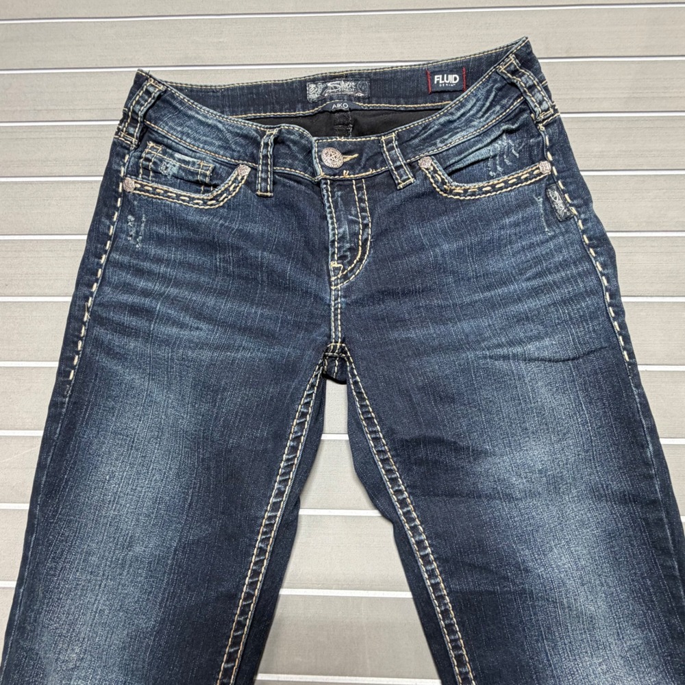 Silver Jeans Co Aiko Mid Boot Dark Wash Fluid Denim W29 L35 L83714SAB311